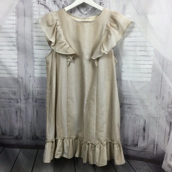 Altar'd State Dresses & Skirts - Alter'd State Cream Ruffle Midi Dress L NWT